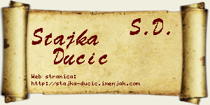 Stajka Dučić vizit kartica
